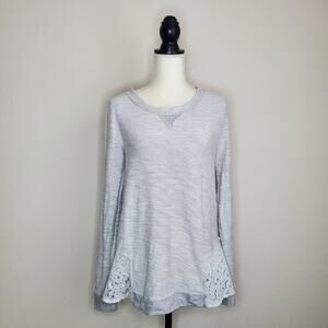 Anthropologie Paper Locket Gray Sweatshirt Small